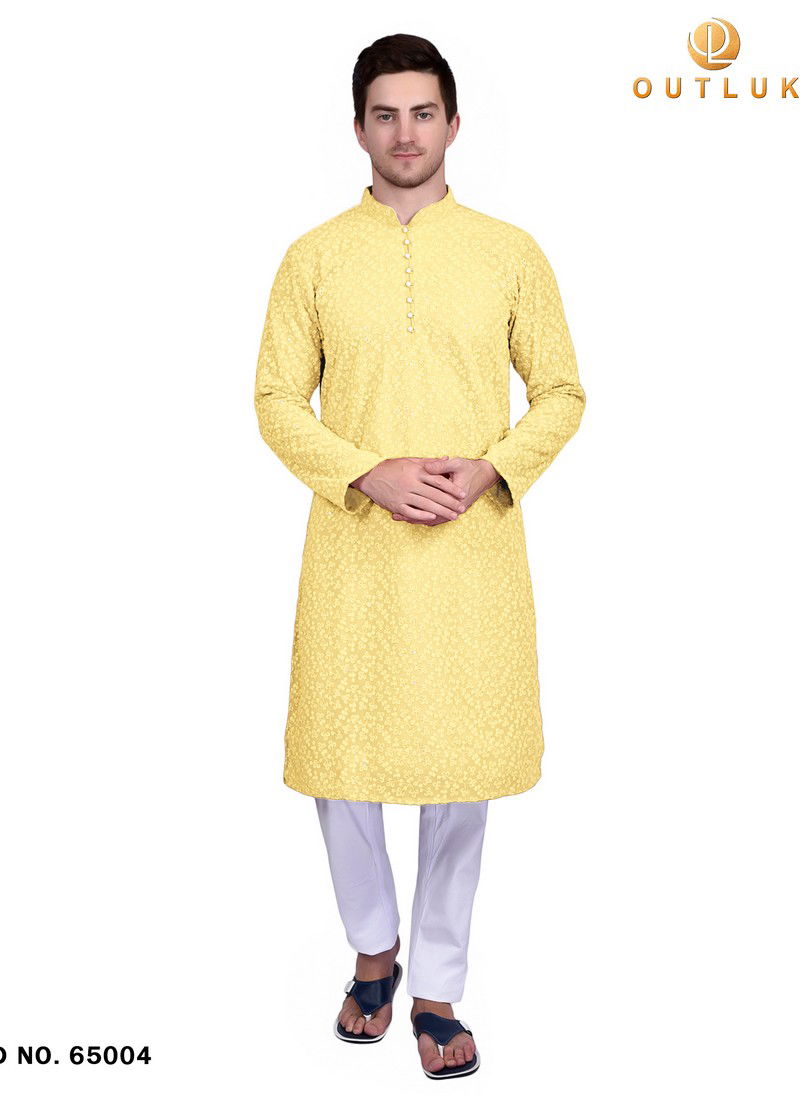 Outluk Vol 65 Wedding Wear Georgette Wholesale Kurta Pajama Collection
